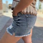 RISEN High Rise Crossover Slit Shorts