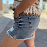 RISEN High Rise Crossover Slit Shorts