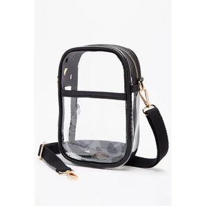 CLEAR CROSSBODY STADIUM BAG | BLACK