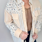 Floral + Stripe Oversized Shacket Jacket