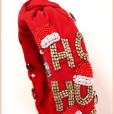 Ho Ho Ho Christmas Holiday Seed Bead Headband