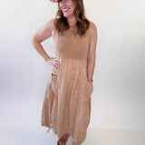 Mineral Washed Rib Knit Cargo Midi Dress