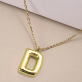 18K Gold Plated Bubble Initial Necklace