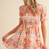 Wildflower Whimsy Smocked Mini Dress