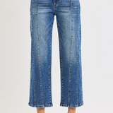 RISEN High Rise Crop Straight Jeans