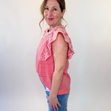 Cap Sleeve Embroidery Detailing Top