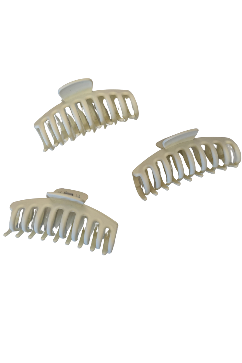 Curved Matte Claw Clip | Cream