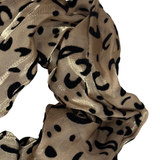 Satin and Velvet Leopard Print Scrunchie