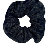 Flower Embossed Scrunchie | Black