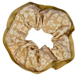 Flower Embossed Scrunchie | Beige