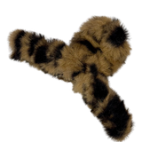Leopard Print Fuzzy Claw Clip