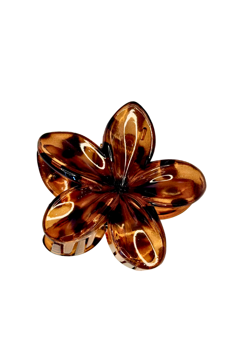 Leopard Print Flower Hair Clip