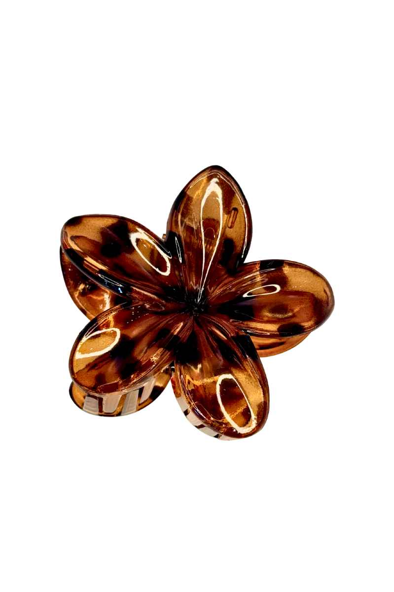 Leopard Print Flower Hair Clip