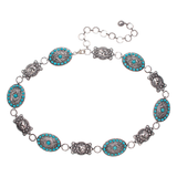Horse Chain Belt + Turquoise Stone