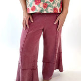 Mineral Washed Terry Knit Wide Leg Pants