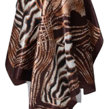 Satin Square Animal Print Scarf
