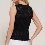 Sleeveless Crochet Sweater | Black