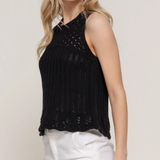 Sleeveless Crochet Sweater | Black