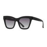 Black sunglasses with gradient lenses on a white background