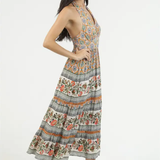 Clementine Printed Halter Maxi Dress
