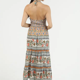 Clementine Printed Halter Maxi Dress