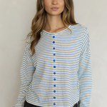 Asher Blue Stripe Button-Down Cardigan