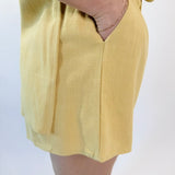 Sunlit Stroll Linen Tie-Waist Shorts