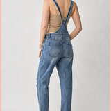 RISEN Distressed Relaxed Fit Overall Denim | Final Sale