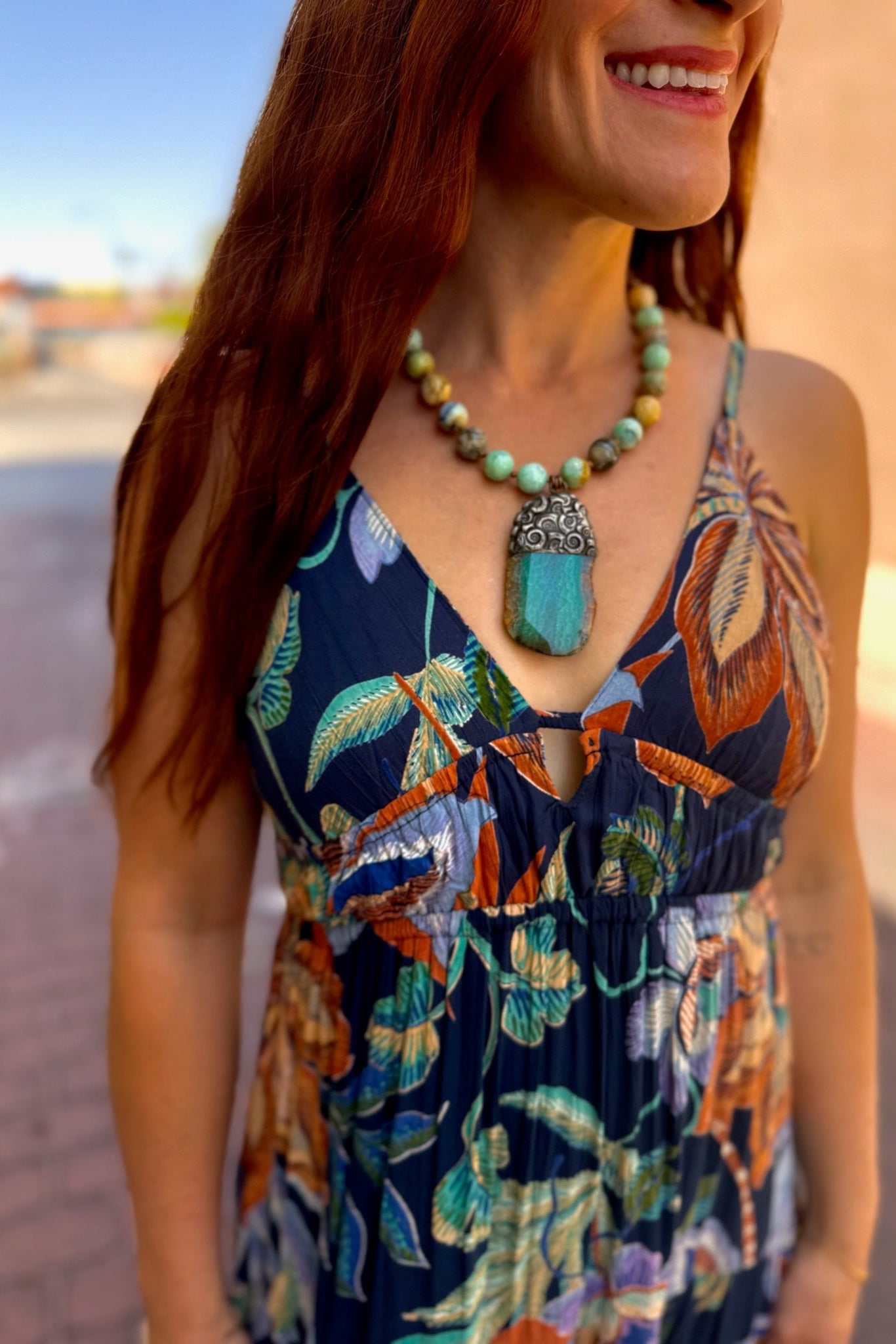 Tropics Open Tie Back Maxi Dress