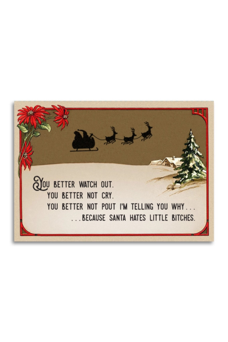 Santa Hates Little Bitches | Holiday Greeting Card