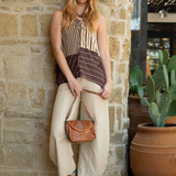 Occurrence Studded Leather Crossbody in Tan Dip Dye| Bed|Stü
