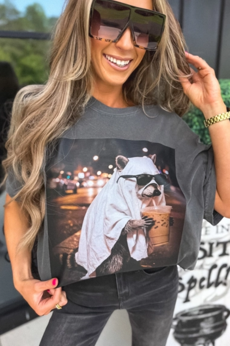 Ghost Raccoon Graphic Tee