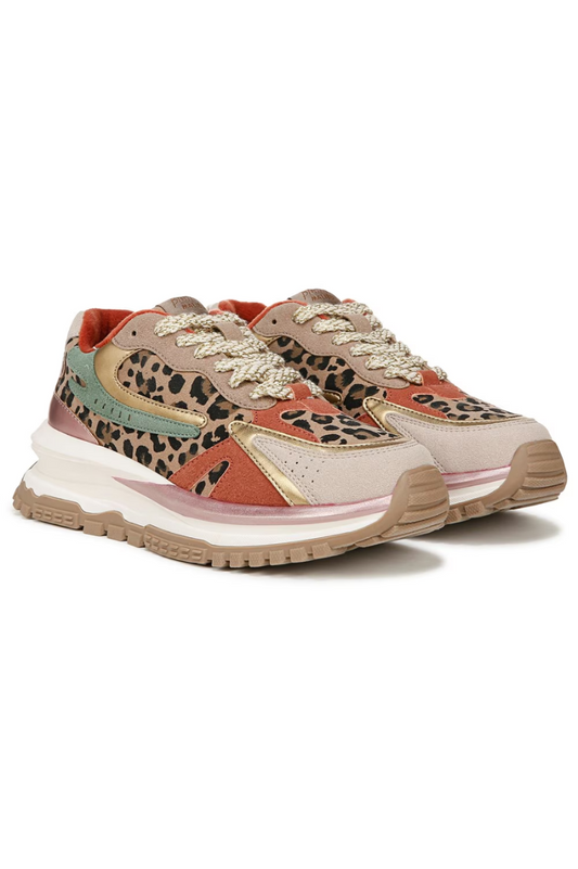Leo Retro Lace Up Sneaker | Blowfish Malibu | Leopard Suede