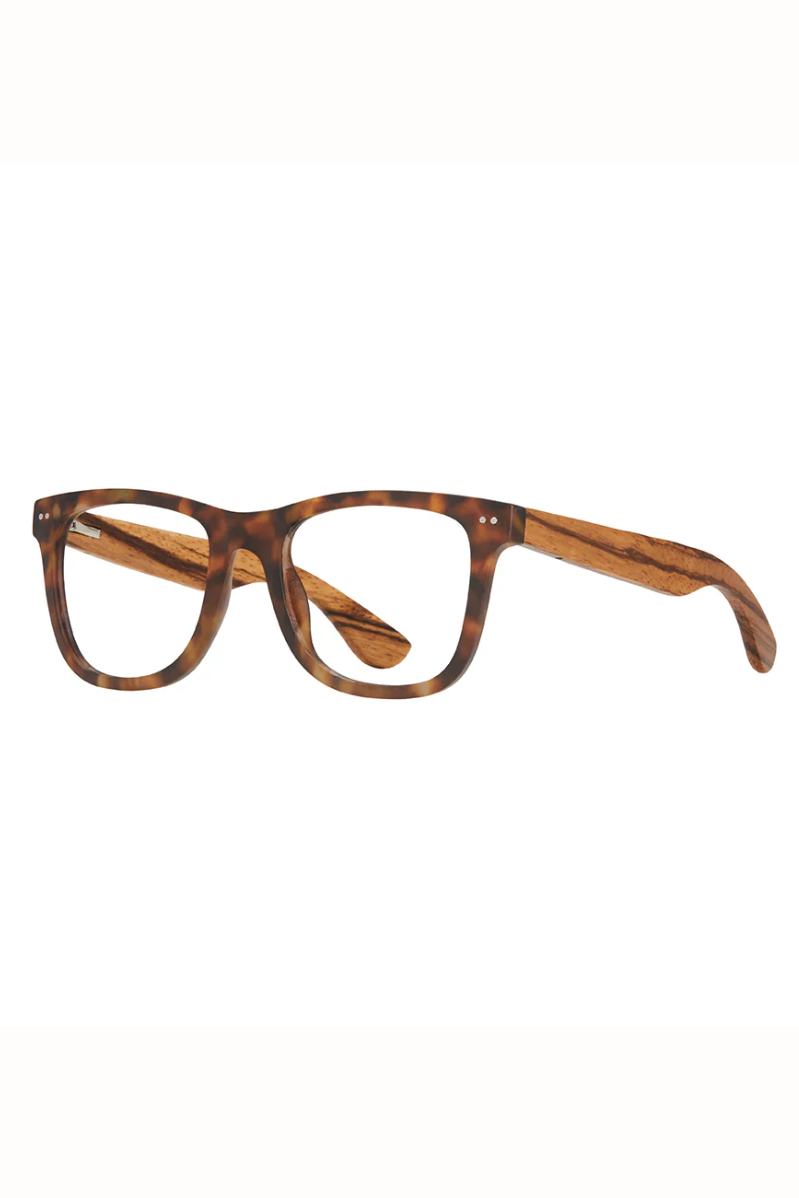 Eco-Sustainable Blue Light Readers | Alden | Matte Walnut Tort/Zebra Wood/Blue Light