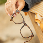 Eco-Sustainable Blue Light Readers | Alden | Matte Walnut Tort/Zebra Wood/Blue Light