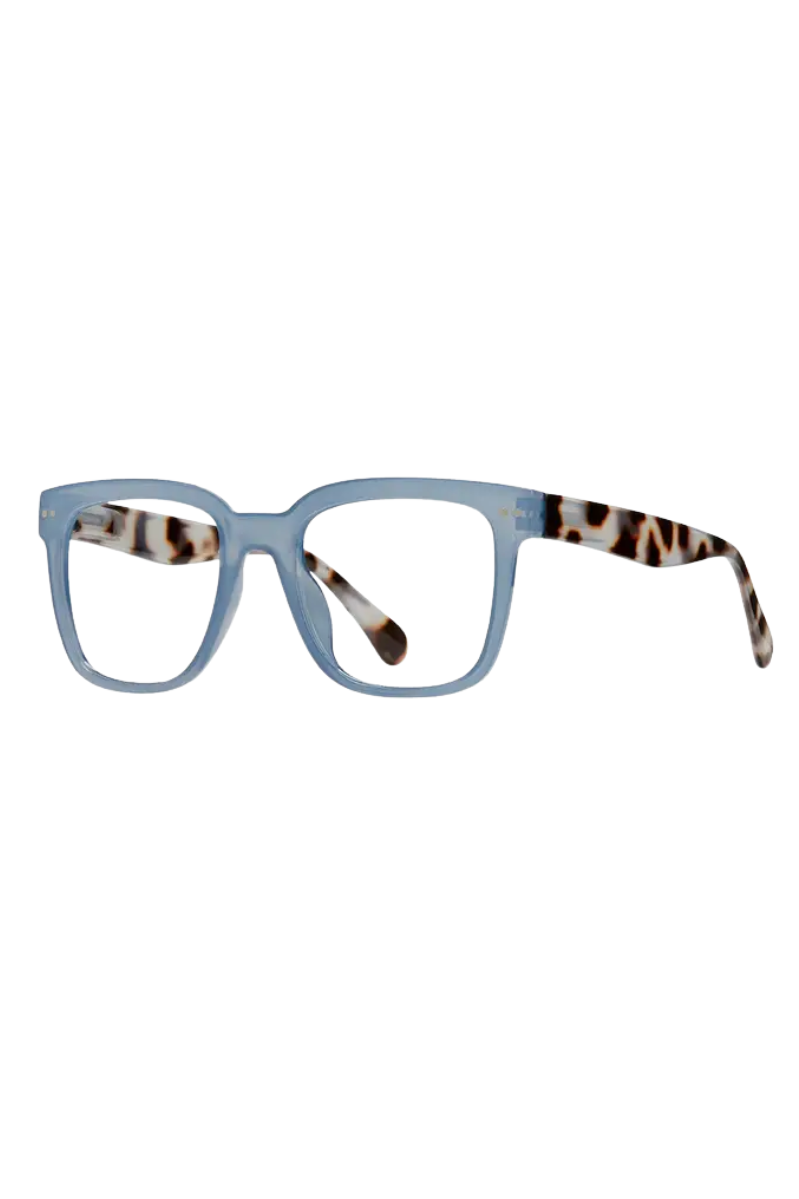 Eco-Sustainable Blue Light Readers | Sutter | Light Blue/Ivory Turquoise + Light Filtering 