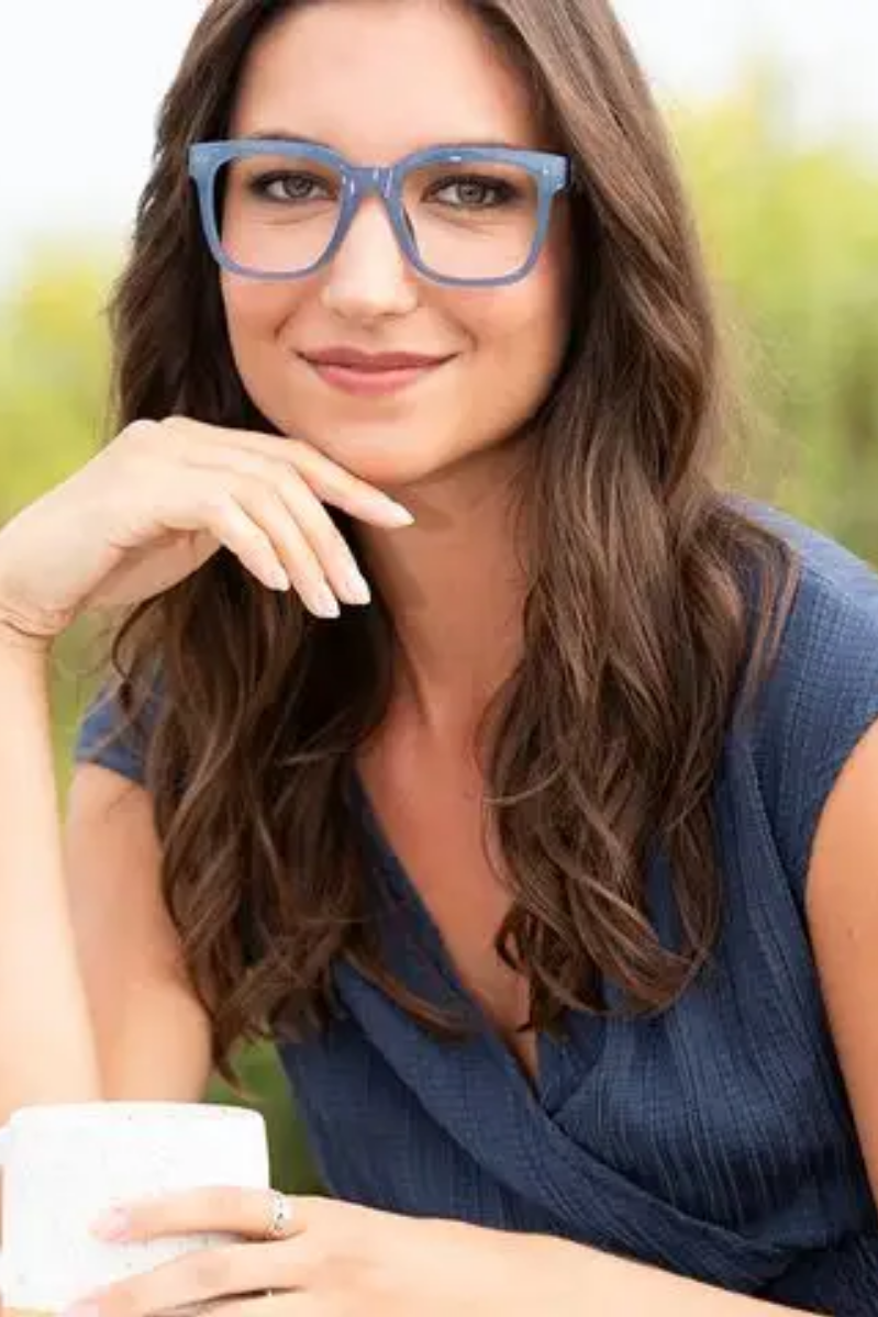 Eco-Sustainable Blue Light Readers | Sutter | Light Blue/Ivory Turquoise + Light Filtering 