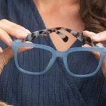 Eco-Sustainable Blue Light Readers | Sutter | Light Blue/Ivory Turquoise + Light Filtering 