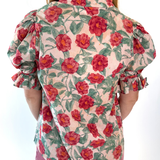 Vintage Rose Puff Sleeve Top