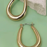 Bubbly Horseshoe Hoop Earrings | Gold