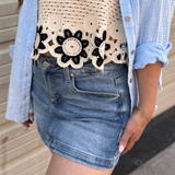 RISEN High Rise Denim Skort