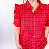Plaid Button Down Washed Shirt