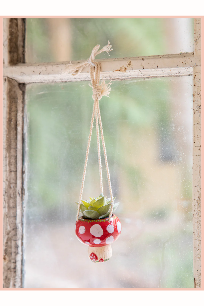 Faux Succulent Mushroom Car Charm | NATURAL LIFE