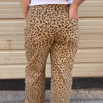 RISEN High Rise Crop Barrel Leopard Cuffed Pants