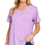Mineral Washed Cotton V-Neck Tee