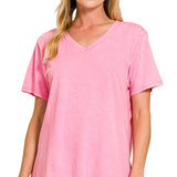 Mineral Washed Cotton V-Neck Tee