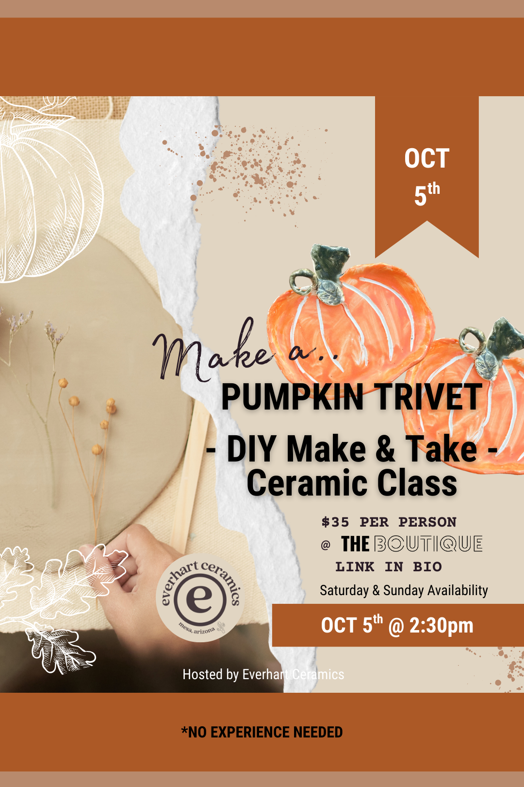 Pumpkin Trivet Class - October 5th