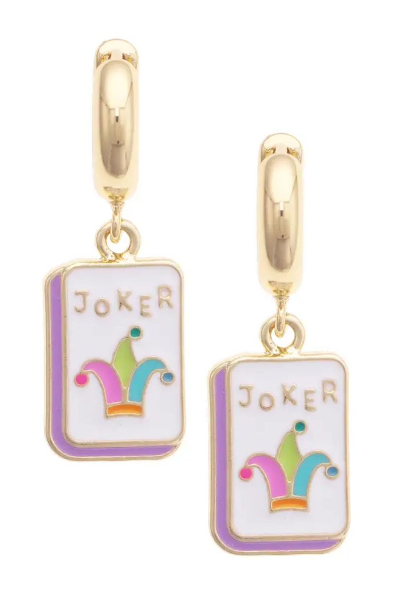 Joker Chunky Hinged Hoop Earrings in Shiny Gold