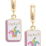 Joker Chunky Hinged Hoop Earrings in Shiny Gold