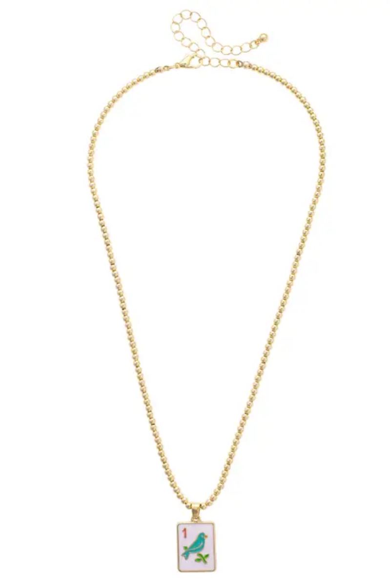 Mahj Ball Chain Necklace in Shiny Gold